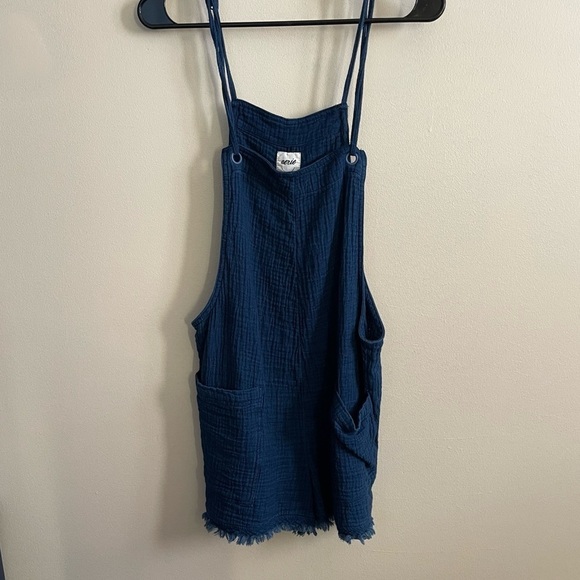 Aerie Blue Overall Romper Size Medium - Picture 1 of 6